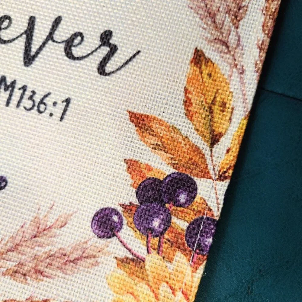 Fall Table Runner Christian Cross Decor Decorative Cloth Autumn Decoration 13x72